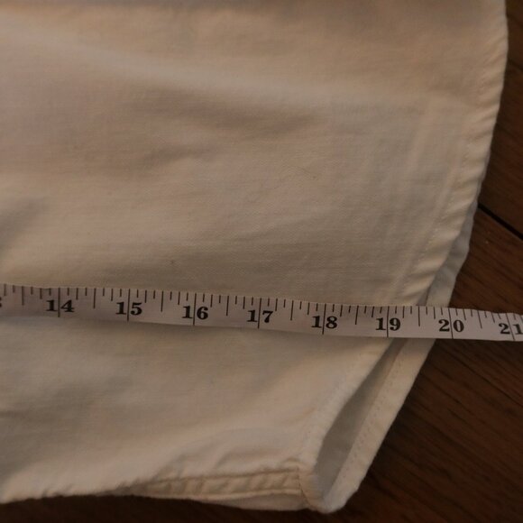 RE/DONE white denim shirt pearl snap crop XS western cowgirl casual cotton rodeo - Picture 8 of 10